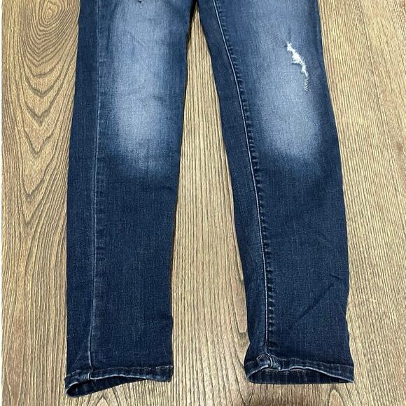 Kancan High Rise Ankle Skinny Jeans Denim Distressed Medium Wash Blue Size 28 - Picture 2 of 12